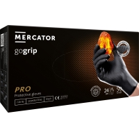 MERCATOR Gogrip Black — черные, прочные нитриловые перчатки с 3D текстурой - 1