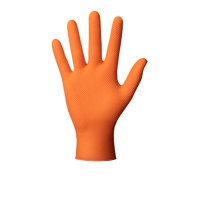 MERCATOR Gogrip Orange — оранжевые, прочные нитриловые перчатки с 3D текстурой - 2