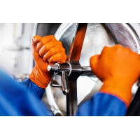 MERCATOR Gogrip Orange — оранжевые, прочные нитриловые перчатки с 3D текстурой - 4