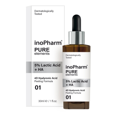 InoPharm Pure Elements sejasmaiss ar 5% pienskābi + HA serums (30 ml)