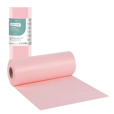 Zobārstniecības priekšautiņi rullī Soft Care 29 x 38 cm rozā (132 gab.)