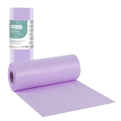 Zobārstniecības priekšautiņi rullī Soft Care 29 x 38 cm violeti (132 gab.)