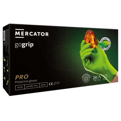 MERCATOR Gogrip Green - zaļi, izturīgi nitrila cimdi ar 3D tekstūru