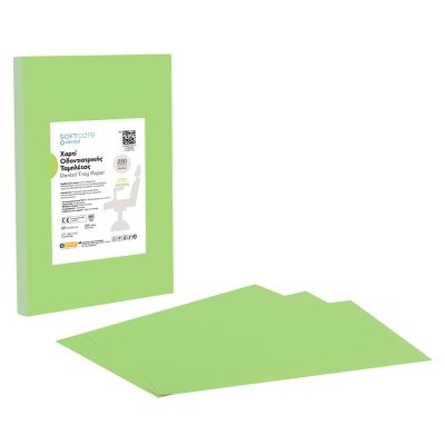 Soft Care papīrs zobārstniecības paplātēm (18 x 28 cm, laim zaļš, 250 gab.)