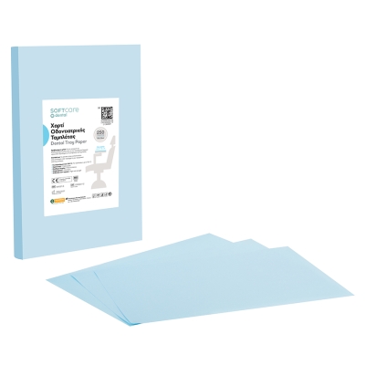 Soft Care papīrs zobārstniecības paplātēm (18 x 28 cm, gaiši zils, 250 gab.)