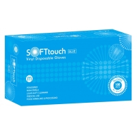 Виниловые перчатки Soft Care SKY - Синие с пудрой (100 шт.) - 2