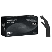 Виниловые перчатки Soft Care VELVET без пудры - Черные (100 шт.) - 1