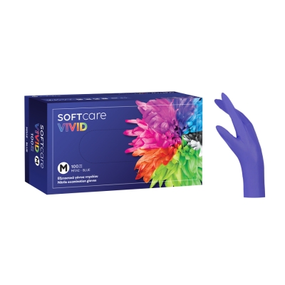 Soft Care Vivid nitrila cimdi - zili (100 gab.)