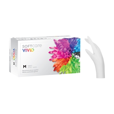 Soft Care Vivid nitrila cimdi - balti (100 gab.)